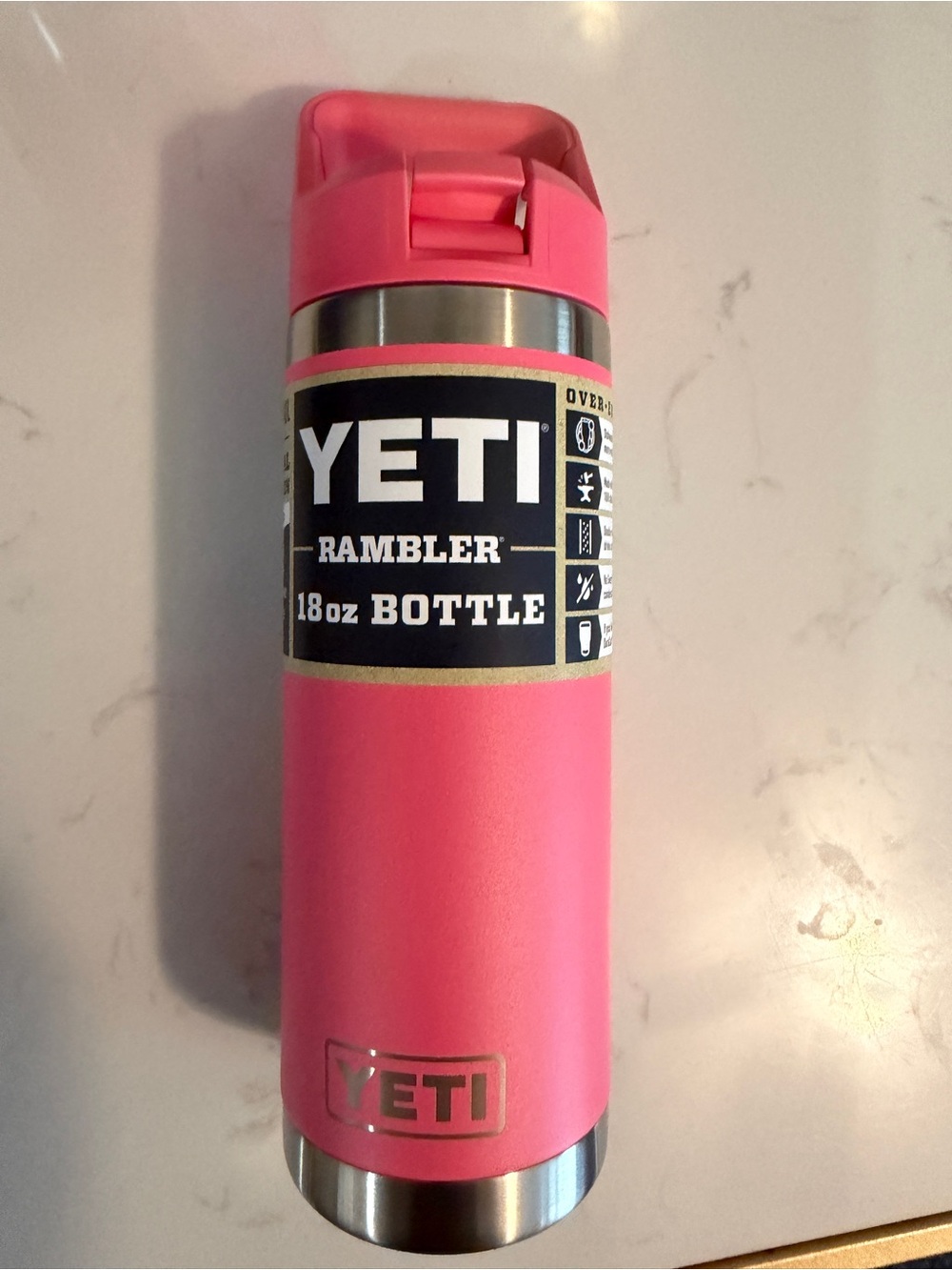 Yeti Rambler 18oz Bottle - Pink with Stainless Accents